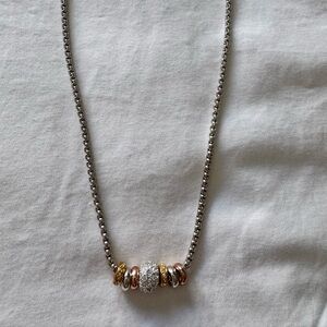Touchstone Crystal Silver and Gold Necklace